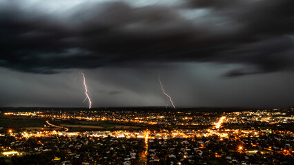 Wall Mural - lightning over the city