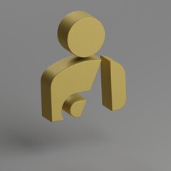 Poster - Personal Injury. icon. Yellow symbol social icons on gray background. 3d rendering illustration. Background pattern for design.