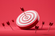 © ImageFlow - Arrows miss and hit a red target, achievement and success