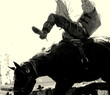 cowboy on bucking horse