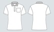 © ClothingArtStudio  - Short sleeve Polo shirt Overall technical fashion Drawing Flat sketch template front and back view. apparel dress design vector illustration mock up Polo tee CAD.