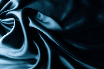 Wall Mural - Blue satin silk, elegant fabric for backgrounds