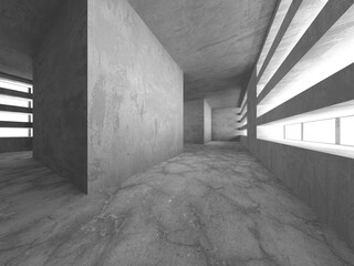  Dark Concrete Wall Architecture. Empty Room