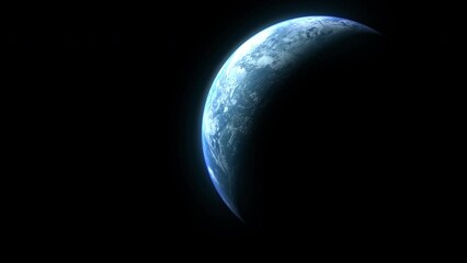 Poster - Rendering of planet Earth rotation in space with alpha channel ready