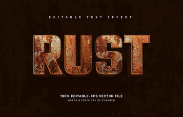 rusty editable text effect template