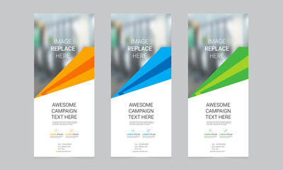 Wall Mural - Roll up banner vector template