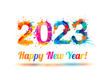 Congratulation Card. Happy New Year 2023