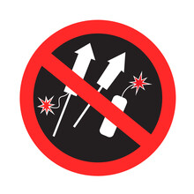Pyrotechnic Objects Is Prohibited Dark Sticker