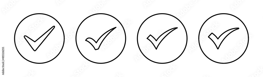 Check mark icons set. Tick mark sign and symbol Stock Vector | Adobe Stock
