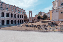 View Of The Ruins Of Ancient Rome In Italy For Poster, Calendar, Post, Screensaver, Wallpaper, Postcard, Card, Banner, Cover, Header For Website. High Quality Photo