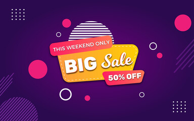 Wall Mural - big sale modern banner design editable text effect.