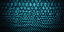 Blue Snake Skin Texture. Abstract Blank Background