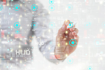 Neural network 3D illustration. Big data and cybersecurity