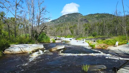 Sticker - Aerial view of Mann River Nature Reserve in Diehard, Australia