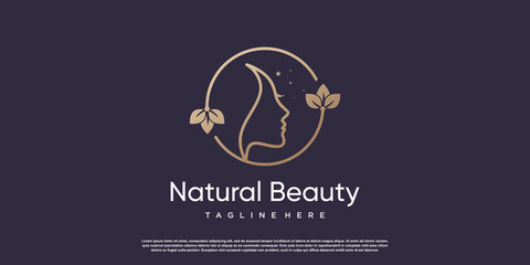 Wall Mural - Nature beauty logo design with unique style Premium Vector