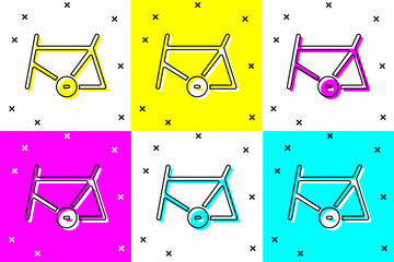 Wall Mural - Set Bicycle frame icon isolated on color background. Vector