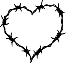 Heart Barbed Wire Barb Wire Love Svg Vector Cut File For Circut And Silhouette Leather Vinyl Template 