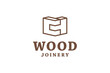 Wood joinery furniture vector design template. Carpenter restoring a vintage cabinet logotype. Furniture restoration logo design. 