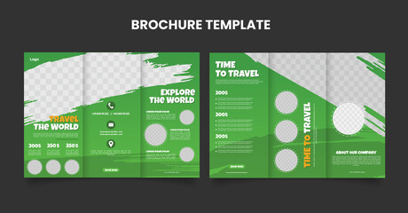 Travel trifold brochure Template premium design