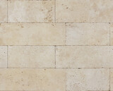Fototapeta Uliczki - seamless texture of travertine stone wall blocks, masonry, texture or pattern