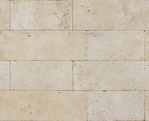 seamless texture of travertine stone wall blocks, masonry, texture or pattern