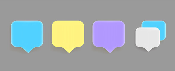 Poster - Speech bubbles set. 3d vector objects