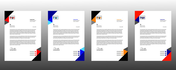 Wall Mural - Modern Letterhead Design with clean blue color.eps