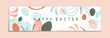 Abstract Banner with Happy Easter and Eggs