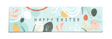 Fototapeta  - Abstract Blue Banner with Happy Easter and Eggs