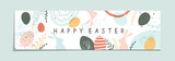 Fototapeta Perspektywa 3d - Abstract Easter Banner with Rabbits and Eggs