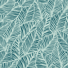 seamless abstract pattern with green leaves , vector