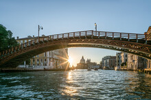 Ponte Dell’ Accademia Bridge And Grand Canal At Sunrise, Venice, Italy