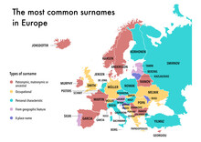 Country Map With The Most Common Surnames In Europe