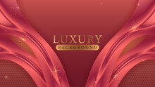 Luxury Burgundy Pink Shimmery Background With Silk Design Elements. Stock Vector Illustration.