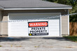 Private property no trespassing sign house