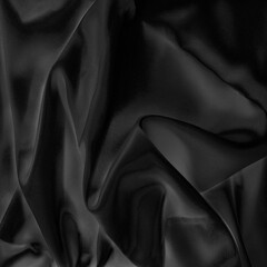 Wall Mural - Black fabric texture for background; Abstract black fabric cloth wave or wavy folds texture material for background