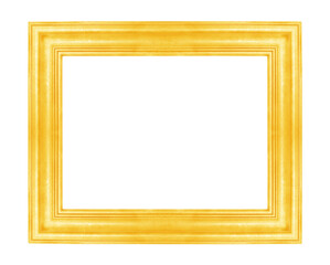 Wall Mural - The antique gold frame on the white background