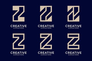 Wall Mural - Collection abstract letter z logo design template.