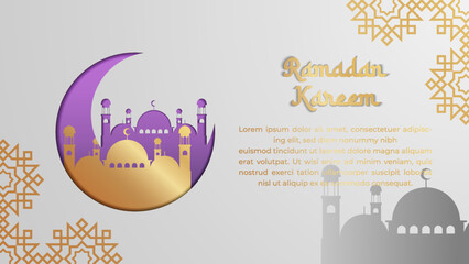 Poster - Luxury Ramadan Background Vector. You could use this vector for card, poster, greeting, banner, or as an illustration to illustrate something related to Islamic celebrations