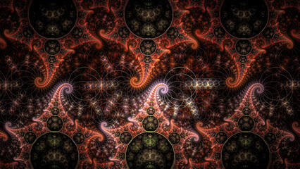 Wall Mural - abstract fractal spiral background, computer-generated illustration.