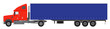 Color image of a freight road train. Vector illustration.