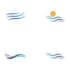 water wave logo design template