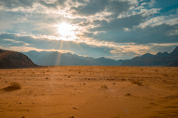 Wall Mural - Sun and Wadi Rum