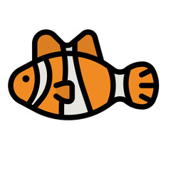 Sticker - clownfish line icon