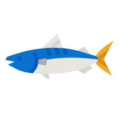 Sticker - mackerel flat icon