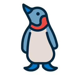 Sticker - penguin two tone icon