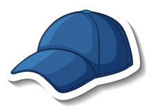 Blue Baseball Cap In Cartoon Style