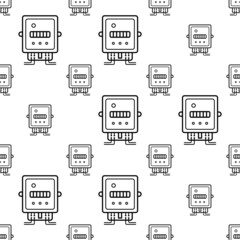 Wall Mural - Electric Meter Icon Seamless Pattern, Electricity Meter