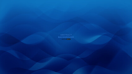 Dark blue wave abstract background. Vector illustration