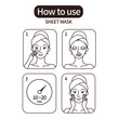 © 수진 이 - how to use sheet mask icon vector image.